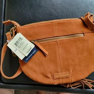 Lucky tobacco suede bag
